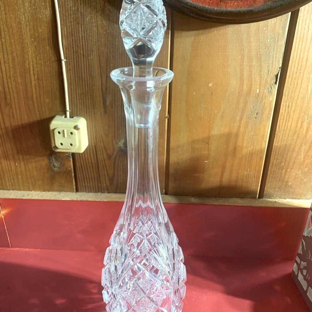 Beautiful 15” American Brilliant Cut Decanter With Stopper